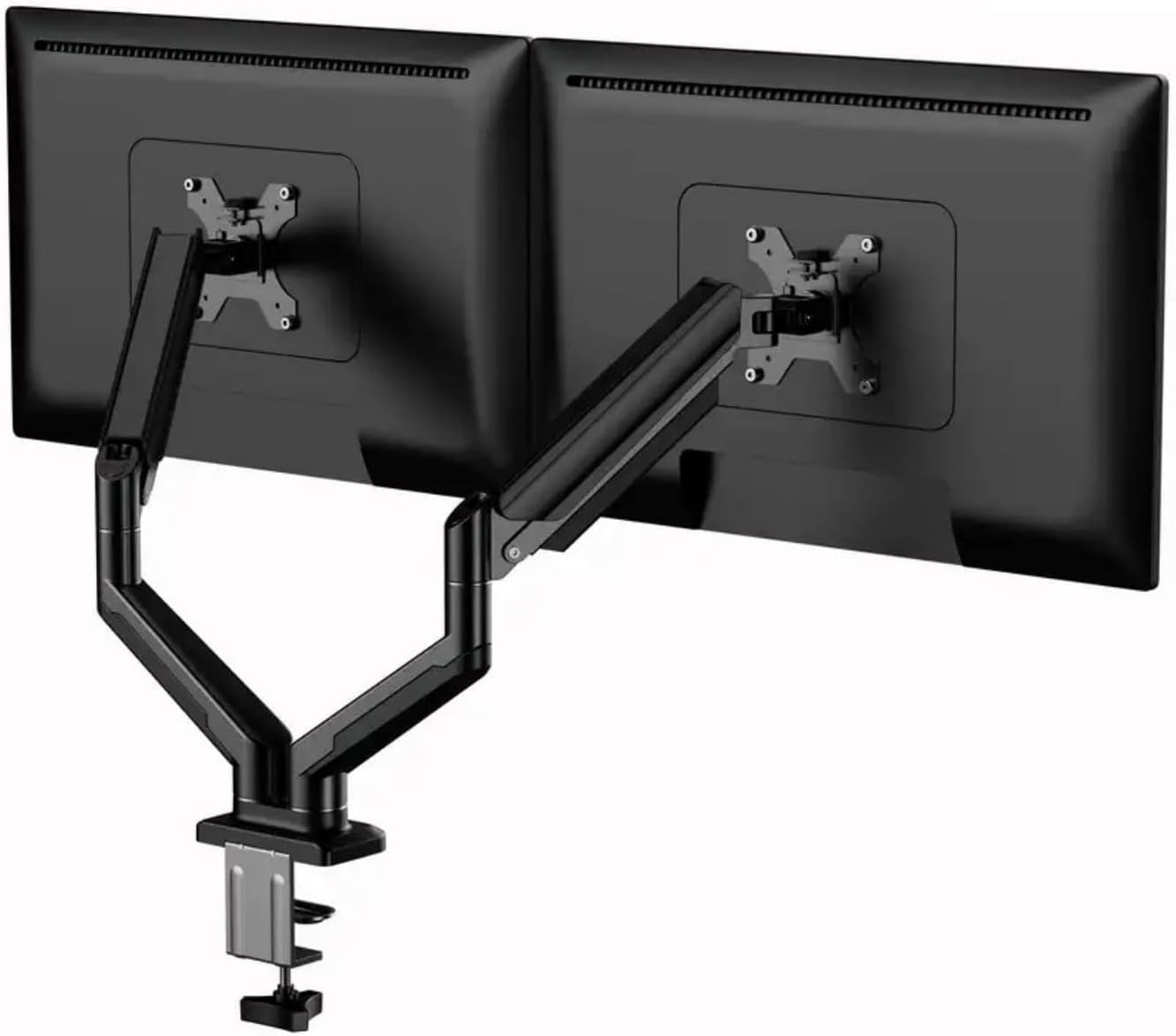 ラップトップデスクトップダブルアームコンピュータモニターブラケットコンピュータマウントスタンドオフィスゲーム人間工学に基づいたホール