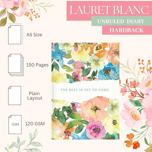 Image of LAURET BLANC Hardcover Unruled Notebook- 120GSM Natural Shade Paper, 150 Plain Pages, Hardbound (Style 5)