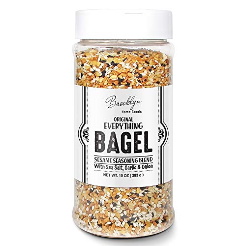 Everything Bagel Seasoning Blend Original XL 10 Ounce Jar - Bagel Allspice, Sesame Seasoning Spice Shaker, Delicious Blend of Sea Salt and Spices Garlic Powder Onion Flakes