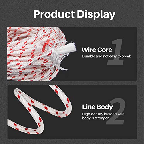 Yncotte Starter Rope Pull Cord, 15 Meters 3.0 Mm Pull Cord Replacements Chainsaw Trimmer Edger Brush Cutter #TOP4