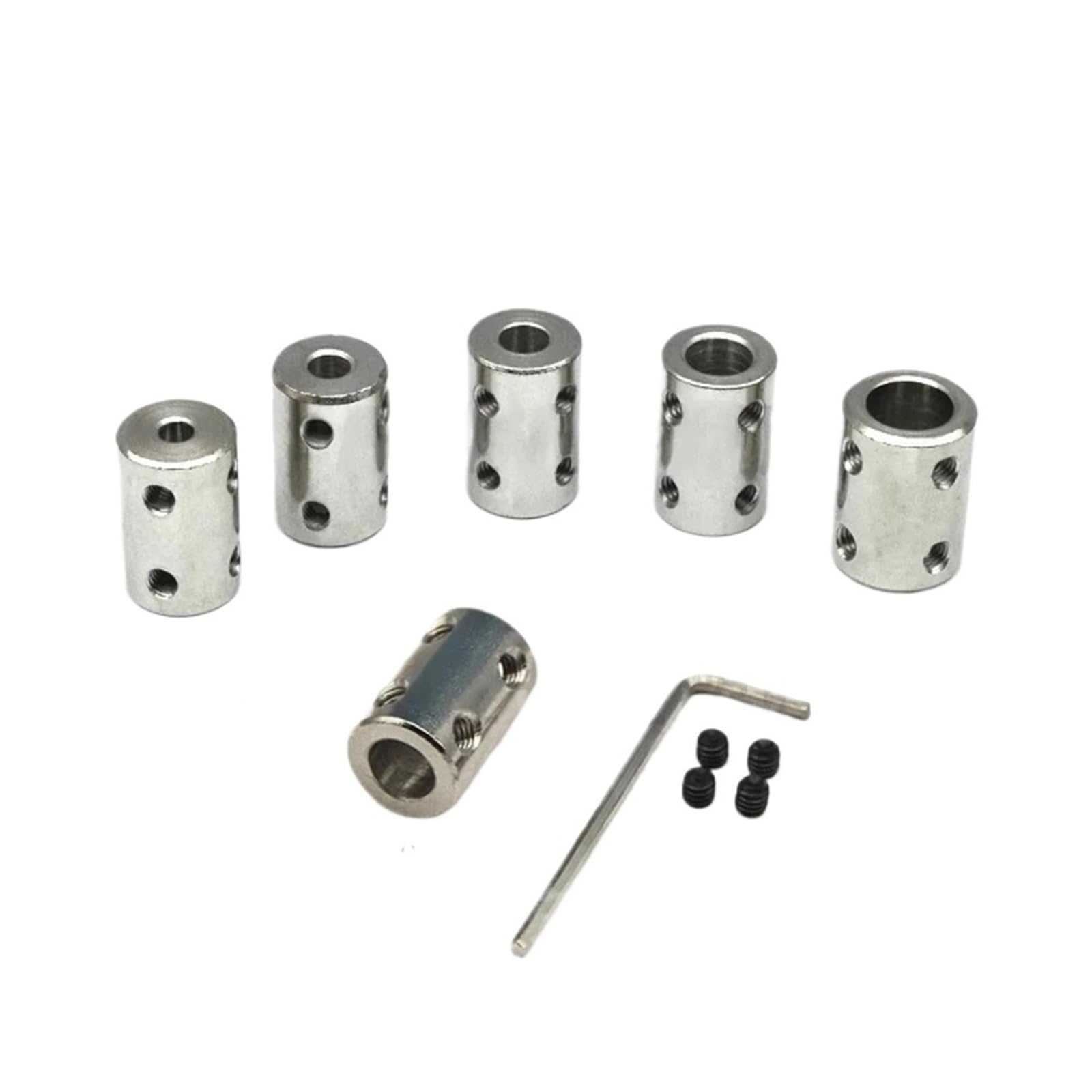 1 juego de acoplamiento rígido for eje de 4 mm/5 mm/6 mm/8 mm/10 mm, conector de acoplamiento de eje for motor CNC, manguito de transmisión de acero(4mm-4mm)