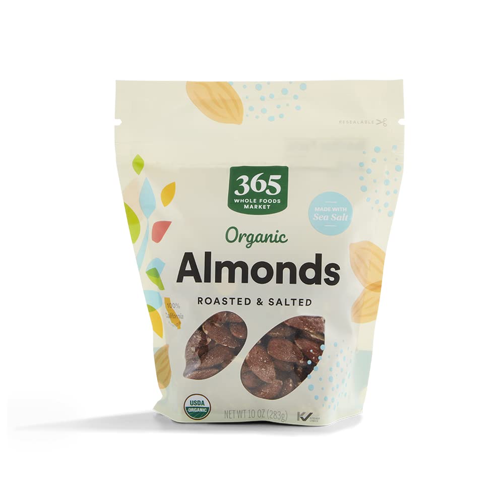 365 by Whole Foods Market, Organic Roasted Salted Almonds, 10 Ounce