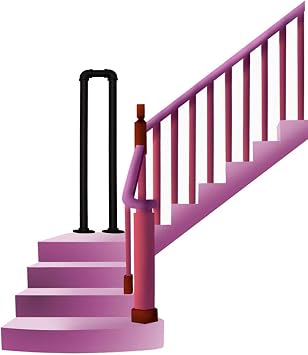 Handrails for Stairs Outside, Outdoor Stair Railing Handrails Loft Matte Black Wrought Iron Safety Support Bar for Indoors Outdoors Balcony,55cm