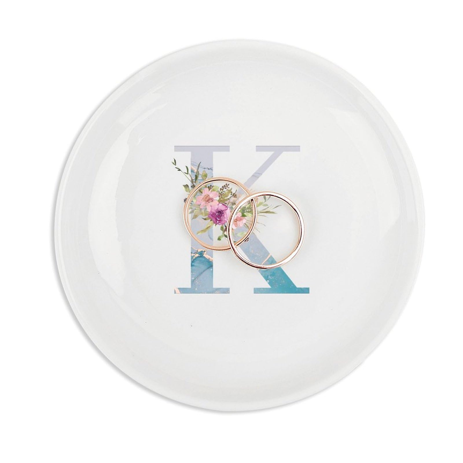 Plateau à bijoux rond personnalisé idéal sur votre table de chevet pour bagues et bracelets