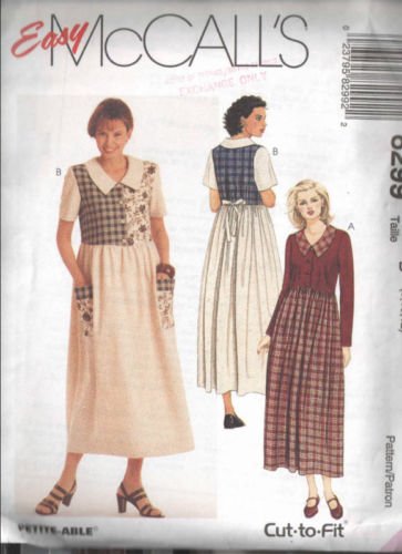 Mccalls Sewing Pattern 8299 for Misses'10-12-14 Raised Waist Color Blocked Dress