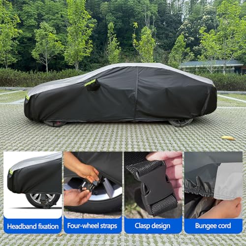 Image of Car Cover Waterproof All Weather Tear-Resistant, Durable and Sun-Protective, Suitable for NissanSentra, Honda Civic, Kia K3 /K4, Toyota Corolla, Hyundai Elantra, Fit Sedan Length (178-186 inch)