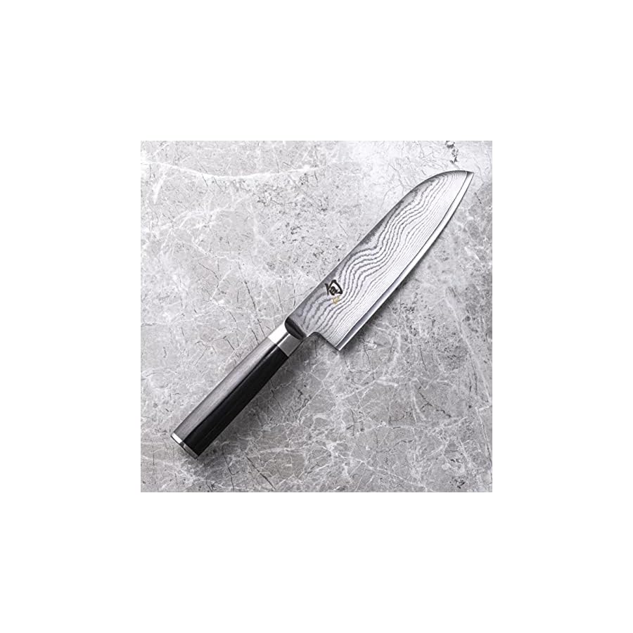 Shun Classic 7 inch Santoku Knife, Handcrafted in Japan, DM0702