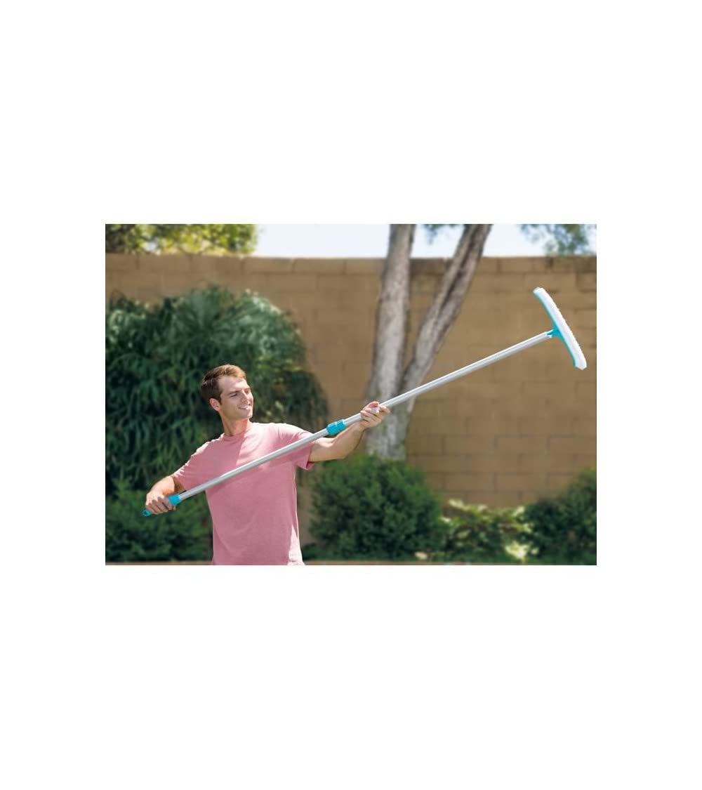 Intex Deluxe 3-teiliges Reinigungs-Kit - Pool Cleaning Kit - Reinigungskit - Blau - Bodenkescher, Bürste mit gebogener Wandbürste 41 cm, Venturi mit Schmutzbeutel