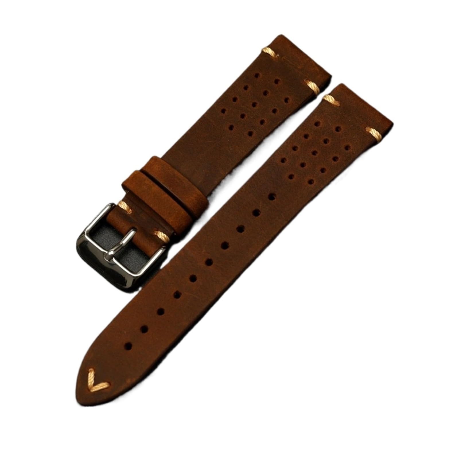 Cinturino di ricambio vintage in vera pelle bovina, fatto a mano, 18 mm, 19 mm, 20 mm, 22 mm, cinturino di ricambio compatibile con DW (marrone scuro, 18 mm)