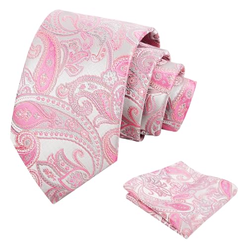 Image of Alizeal Mens 3.15'' Vintage Paisley Tie Pocket Square Set | Elegant Perfect for Banquet Wedding and Party