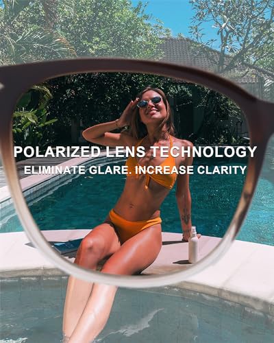 Image of 2 Packs Sunglasses for Women Polarized UV400 Protection Lens Big Frame Fashion Glasses Trendy Stylish Shade