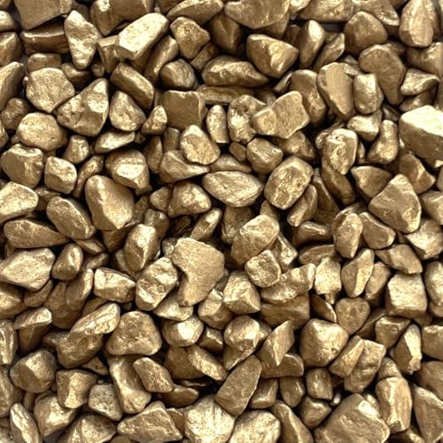 Eurosand Farbsteine, Dekosteine, Goldsteine. Körnung ca 9-13 mm metallic 5 KG. Farbe: Gold -39
