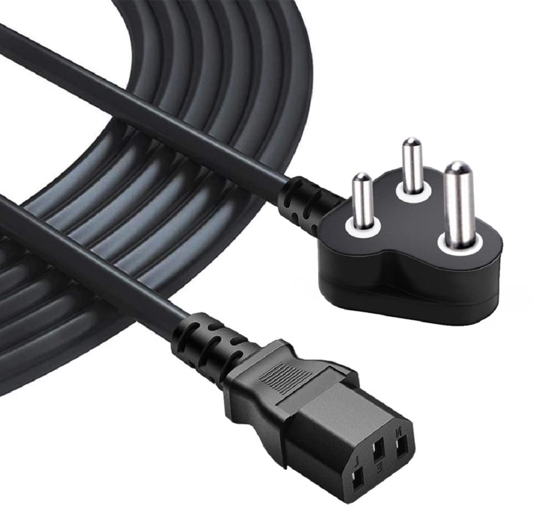 MTech Power Cable Cord | Replacement Power Cable for Computer, PC, Monitor, SMPS and Printer, Power Supply | 3 Pin Power Cable for India Plug | 1.8M, 5Feet - Pack of 1