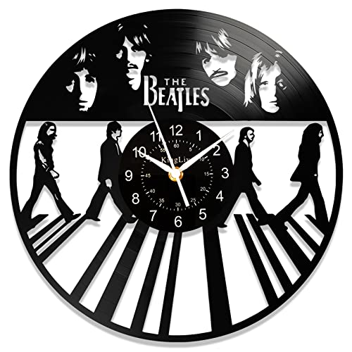 Horloge The Beatles – Disque vinyle – 30,5 cm – Horloge de musique rock pop – Décoration murale – Horloge ronde faite à… - Les Beatles, Paul McCartney, John Lennon, RIngo Starr, George Harrison Horloge The Beatles - Disque vinyle - 30,5 cm - Horloge de musique rock pop - Décoration murale - Horloge ronde faite à…