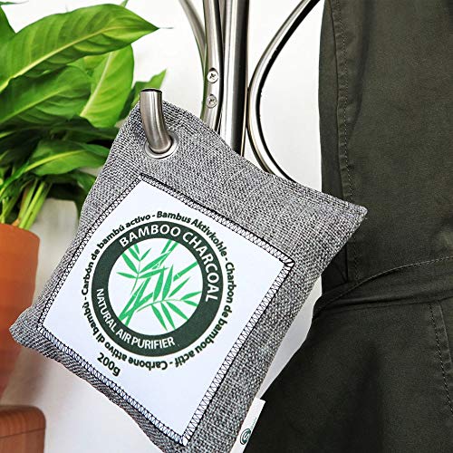 Stimio Duurzame Bamboe Kamerverfrisser 4 x 200g | Luchtreiniger, Verfrisser & Ontvochtiger met actieve kool kussens voor… - Image 6