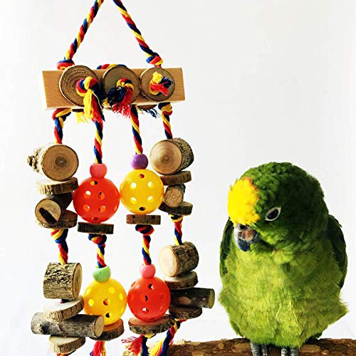 Bird Foraging Toys Star Bird Chew Toy Shredder Toy, Beaks Foraging Hanging Toys for Hidden Treasures Parrot Cage Toys Cages Shredder Macaws Cockatiel African Greys Conures, Colorful & Entertaining