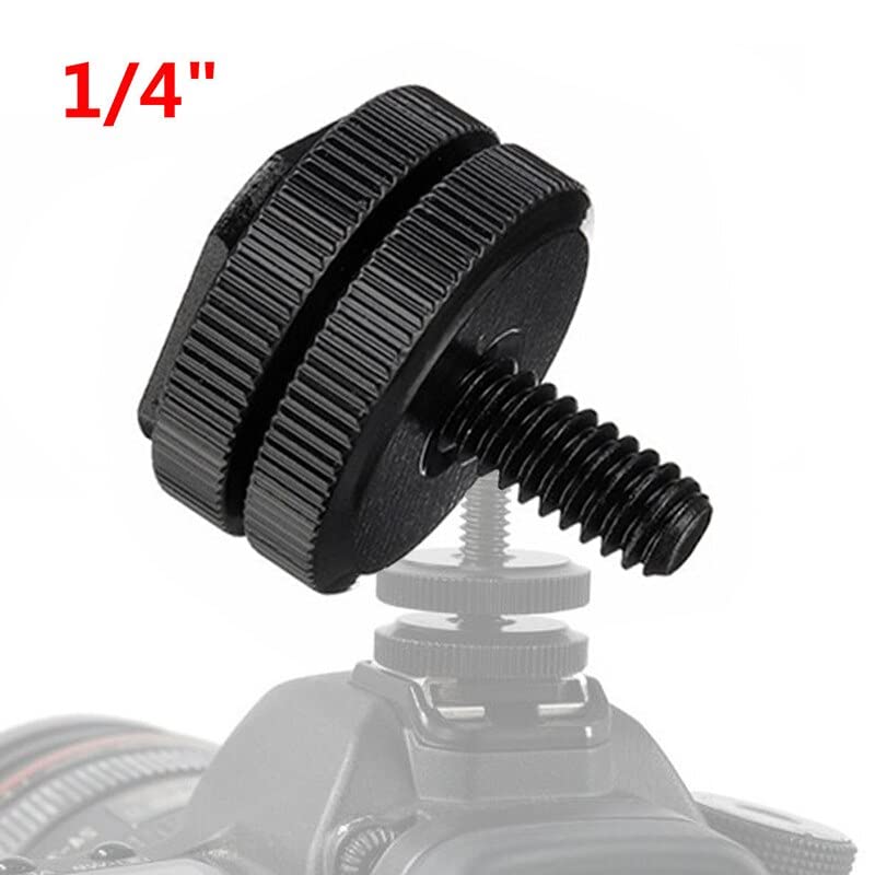 Image of BKN Metal Durable Camera Shoe Adapter Mount 1 /4 inch Dual Thumb Screw Flash Camera Adapter for Canon Sony Nikon DSLR Camera Accessories - 2pcs