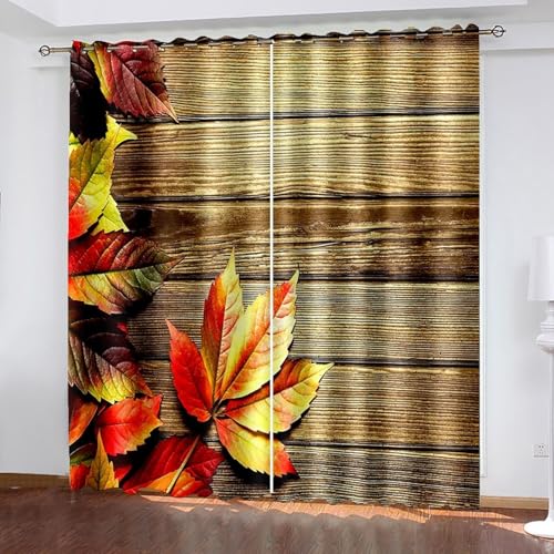 Cortinas de 2 paneles Bishilin color marrón y rojo para ventanas de salón de 86x114 cm 2