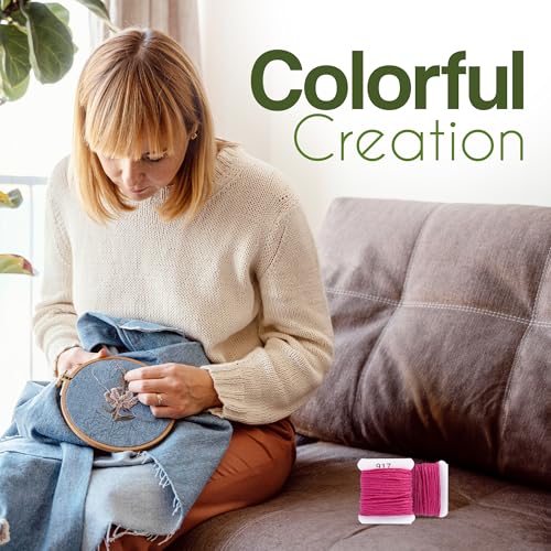 Image of Embroidery Floss Kit and Refills - Cotton Threads - DMC Color Coding for Cross Stitch, String Crafts, Friendship Bracelets