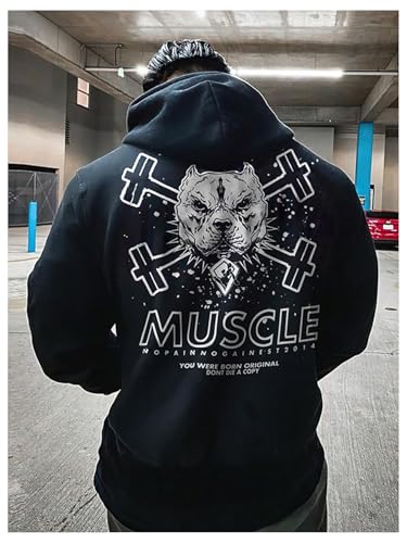 Floerns Men's Graphic Long Sleeve Drawstring Hoodie Sweatshirts Active Pullover Tops3