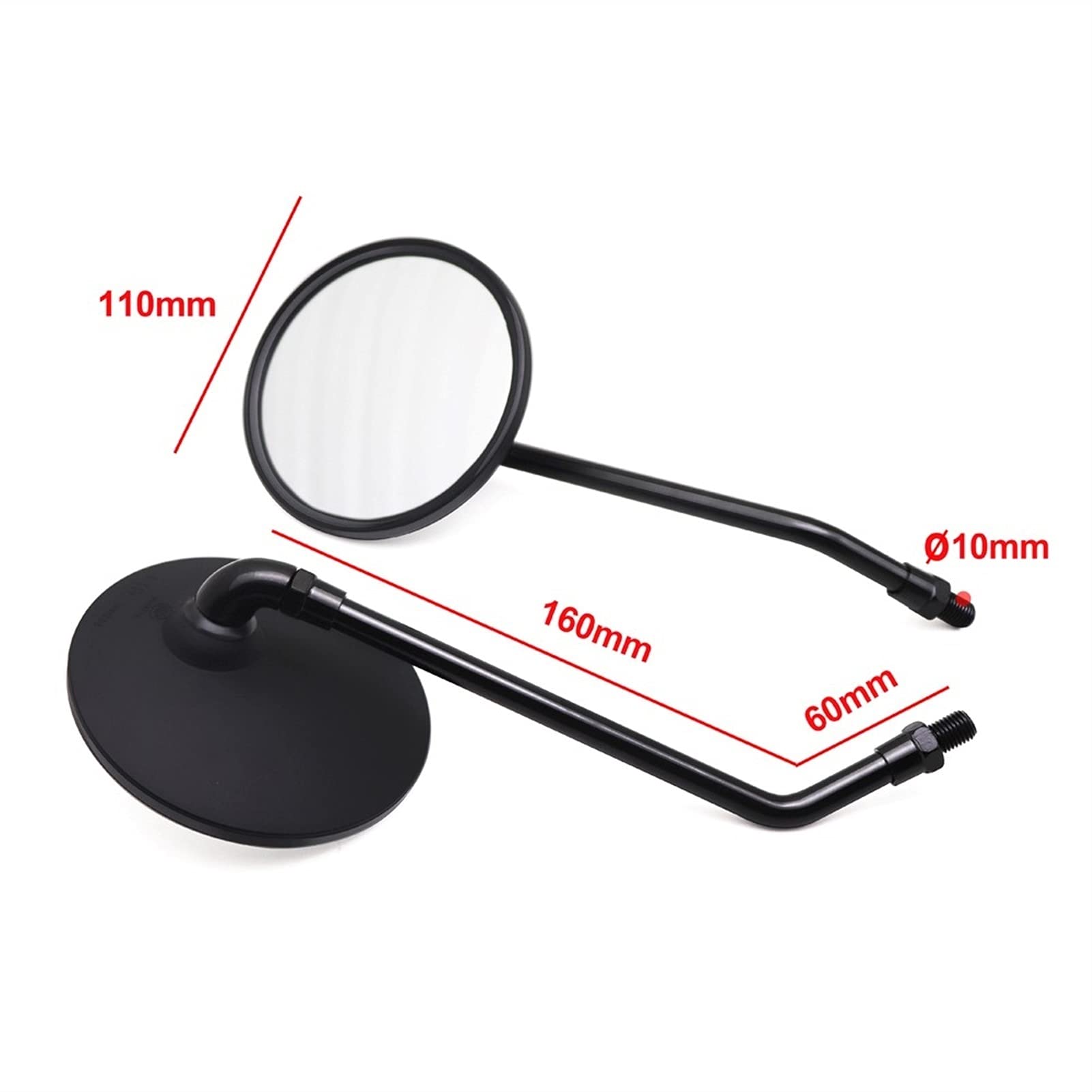 EPMANN Telaio Specchietti Retrovisori per Specchietto Retrovisore Moto Universale in Alluminio 7/8 "22mm per D-ucati Scrambler Cafe Racer Parti di Ricambio (Color : Black)