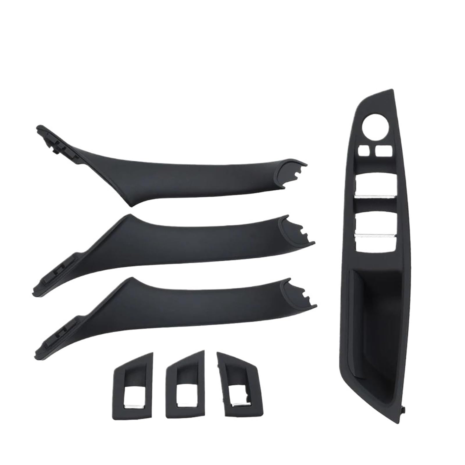 KMAGE Interior Door Handle for F10 F11 F18 520 523 525 528 530 RHD Right Interior Driver Door Window Switch Panel Handle Set(Black)