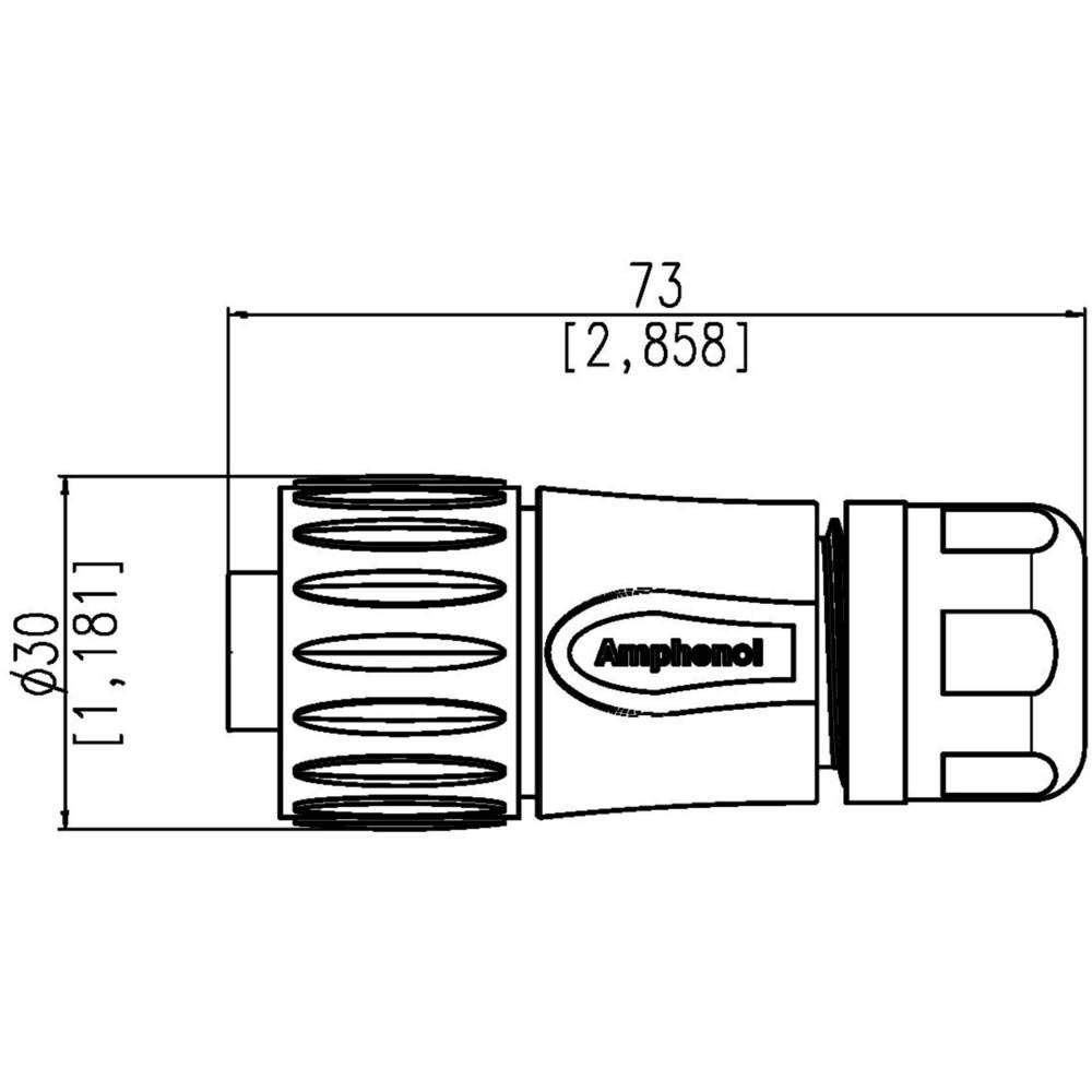 Amphenol C016 30D006 110 12 Rundstecker Kupplung, gerade Gesamtpolzahl: 6 + PE Serie (Rundsteckverbinder): C016 1 St.