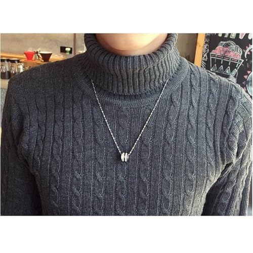Men's Casual Slim Fit Turtleneck Pullover Sweaters Tops Fisherman Twist Patterned Long Sleeve Sweater4