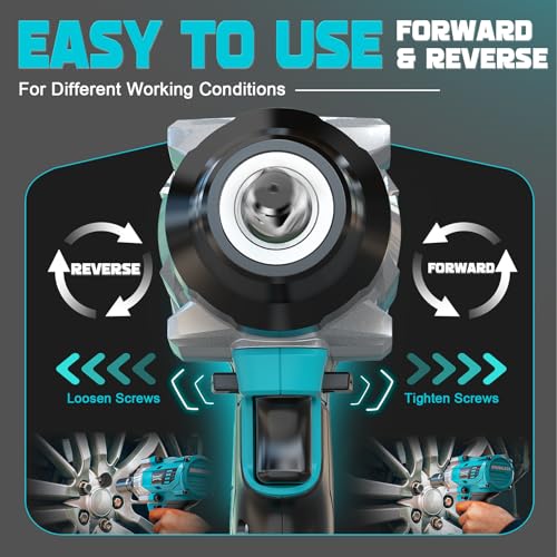 Image of DIYtoolifz Cordless Impact Wrench 1 /2 inch for Makita 18v Battery, 900FT-LBS (1200N.m) Brushless Electric Impact Gun, High Torque Power Impact Driver with 6Pcs Sockets & Storage Case (Tool Only)