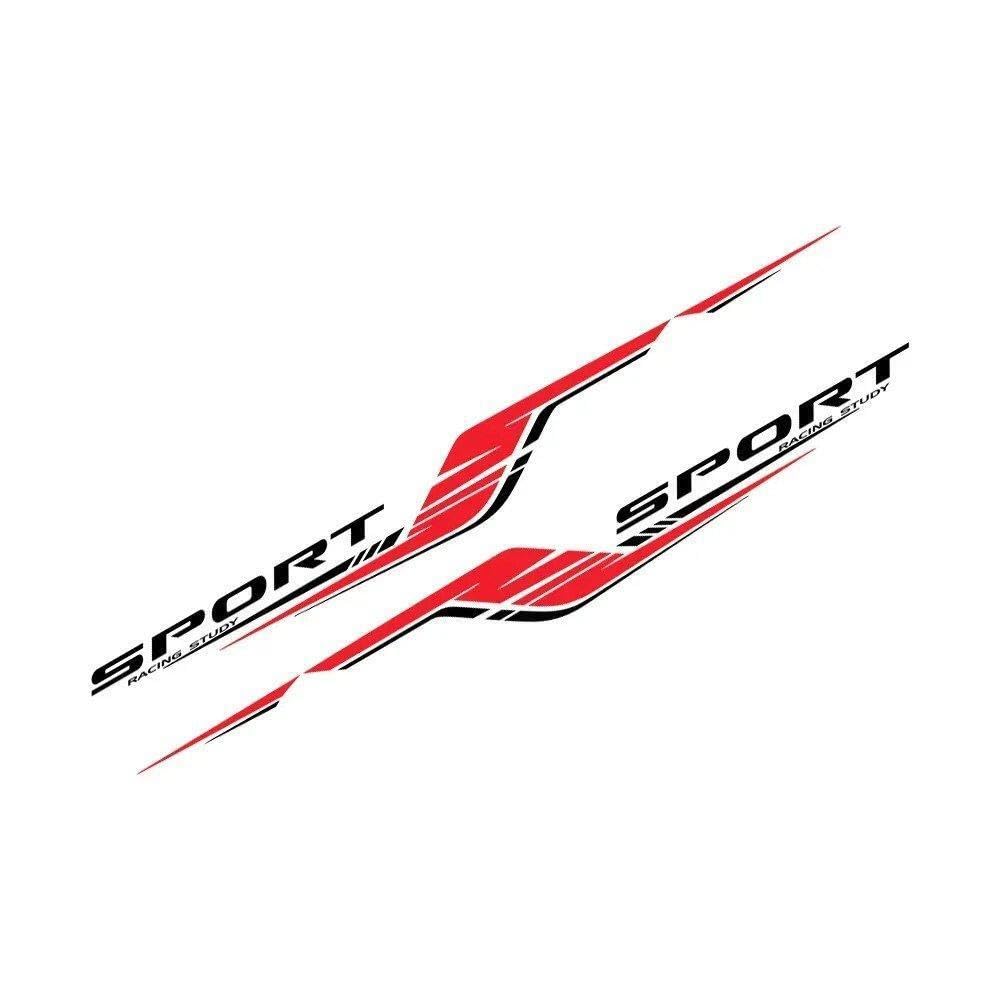 Decalcomanie per Auto Adesivi per Auto su Entrambi I Lati, Strisce Lunghe, Pellicola Autoadesiva in Vinile, Decorazione della Decalcomania(Black Red)