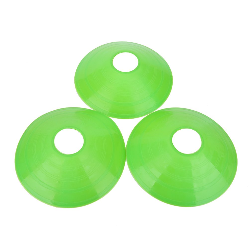 VGEBY1 10pcs Plots de Marquage pour Football Cône d’Entraînement, Mini-Entraînement de Football Rond Disque Cône Soucoupe Espace Marqueur avec Poignée(Vert)