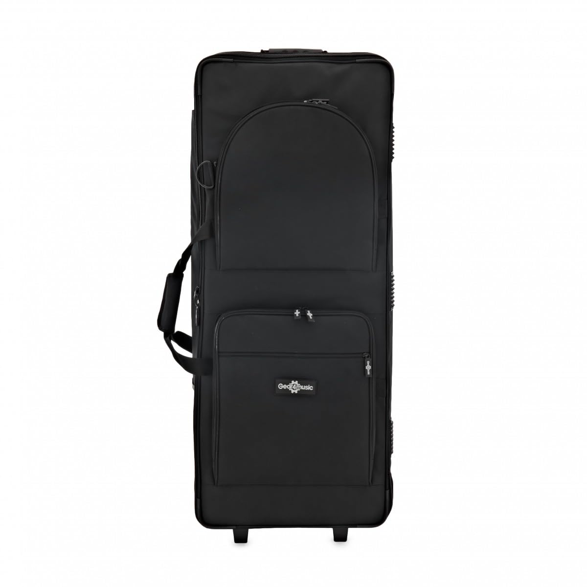 Estuche de Teclado 61 Teclas con Ruedas de Gear4music | Ruedas para un Transporte Fácil, Acolchado Reforzado 20mm, Tres Grandes Bolsillos de Accesorios