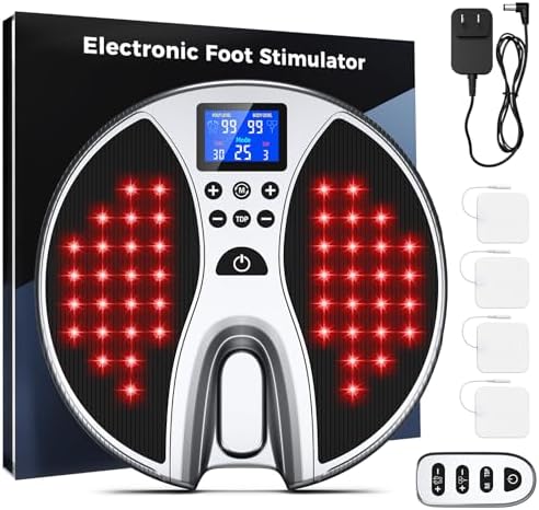 Durchblutungs-Stimulator Füße Beine, EMS Fußmassagegerät mit Rotl...