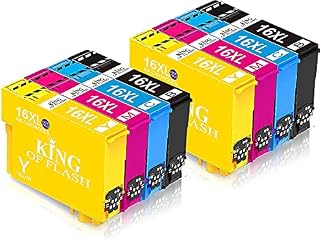 King of Flash Replacement for Epson 16 16XL Ink Cartridges Compatible for Epson Workforce WF-2750 WF-2760 WF-2010 WF-2630 WF-2510 WF-2520 WF-2660 WF-2540 WF-2650 WF-2530 (2 Sets of 4)