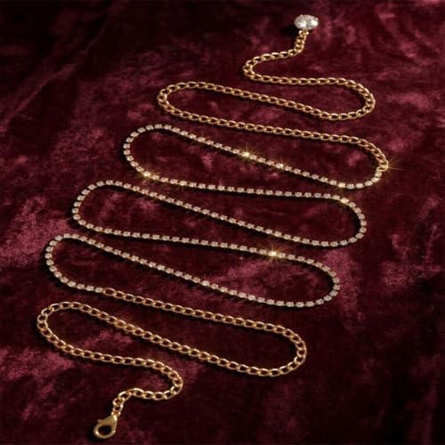 Image of VAMA FASHIONS 4 Pcs 18K Gold Plated Anti Tarnish Waterproof Waist Belly Chain Adjustable Hip Body Chains Kamarbandh Vaddanam Kamar Chain Combo for Women Girls