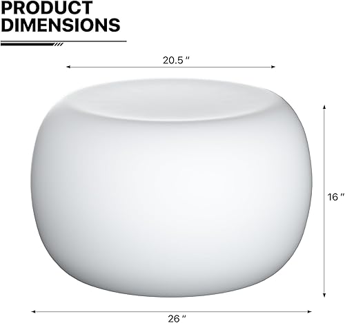 Miniatura 3 de MoNiBloom Mesa de cóctel LED de 16 pulgadas para bar con control remoto, recargable, 16 colores RGB cambiantes, mesa de pub iluminada, tambor