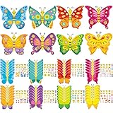 Tatuo 48 Pcs Summer Butterfly Stickers for Kids Make Your Own Butterfly Craft Bulk Summer DIY Art Paper Craft Kits DIY Butterflies Ornament Set for Party Favors Classroom Activities