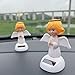 LiZEROGDAX 1Pcs White Solar Powered Dancing,Angel Figures,Powered Shaking Hand,for Car Decoration Window Automotive Interior Accessorie