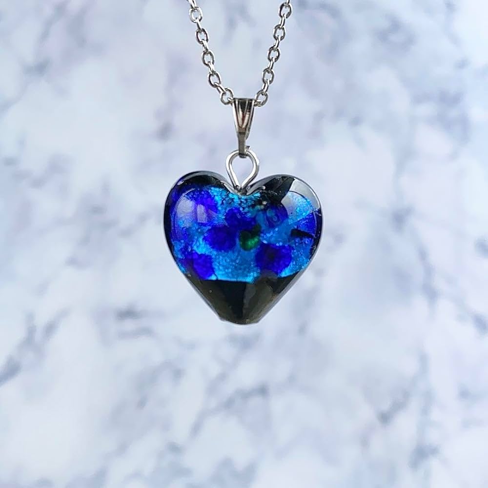 Amazon.co.jp: ネックレス ホタルガラス ブルー ハート 20mm 青