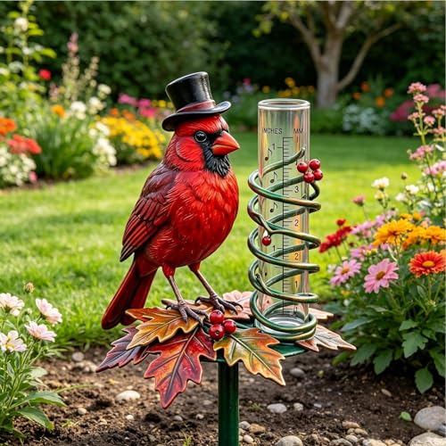 Pluviomètre d'extérieur design oiseau résistant aux intempéries pour terrasse durable
