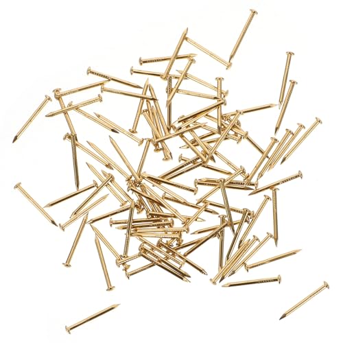 IMUSINICE Clavos de Latón Dorado Fácil Instalación Cabeza Redonda 100 para Muebles de 1,2x15mm y Función de Fijación, Ideales para Bricolaje y Decoración Hogar