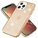 Produktbild Kaliroo Glitzerhülle Durchsichtig kompatibel mit iPhone 13 PRO Hülle, Bling Glitter Case Durchscheinend Anti-Gelb Stoßfest, Diamant Silikon Schutzhülle Pailletten Handyhülle Cover, Farbe:Gold