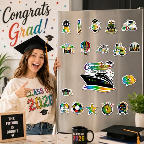 18 Graduation-Themed Magnetic Stickers, Car Magnetic Stickers — view 2