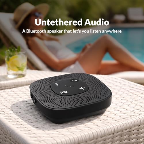 Image of Cyber Acoustics Conference Speakerphone (SP-2000) - USB and Bluetooth, Advanced DSP with 360 Degree Noise Cancelling Microphone with 3m Range, 66 Ft BT Wireless Range