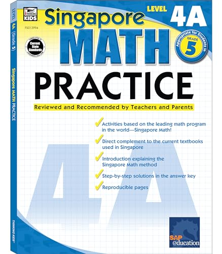 Singapore Math – Level 4A Math Practice Workbook for 5th Grade, Paperback, Ages 10–11 with Answer Key