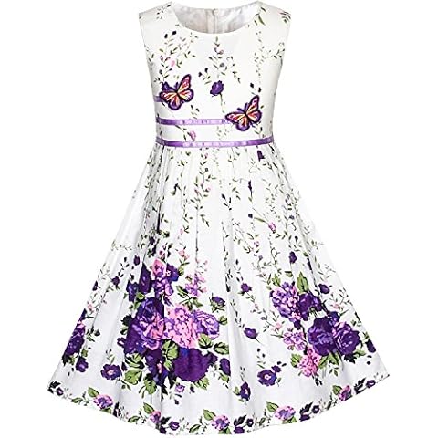 Sunny Fashion Purple Butterfly Girls Dress Cover