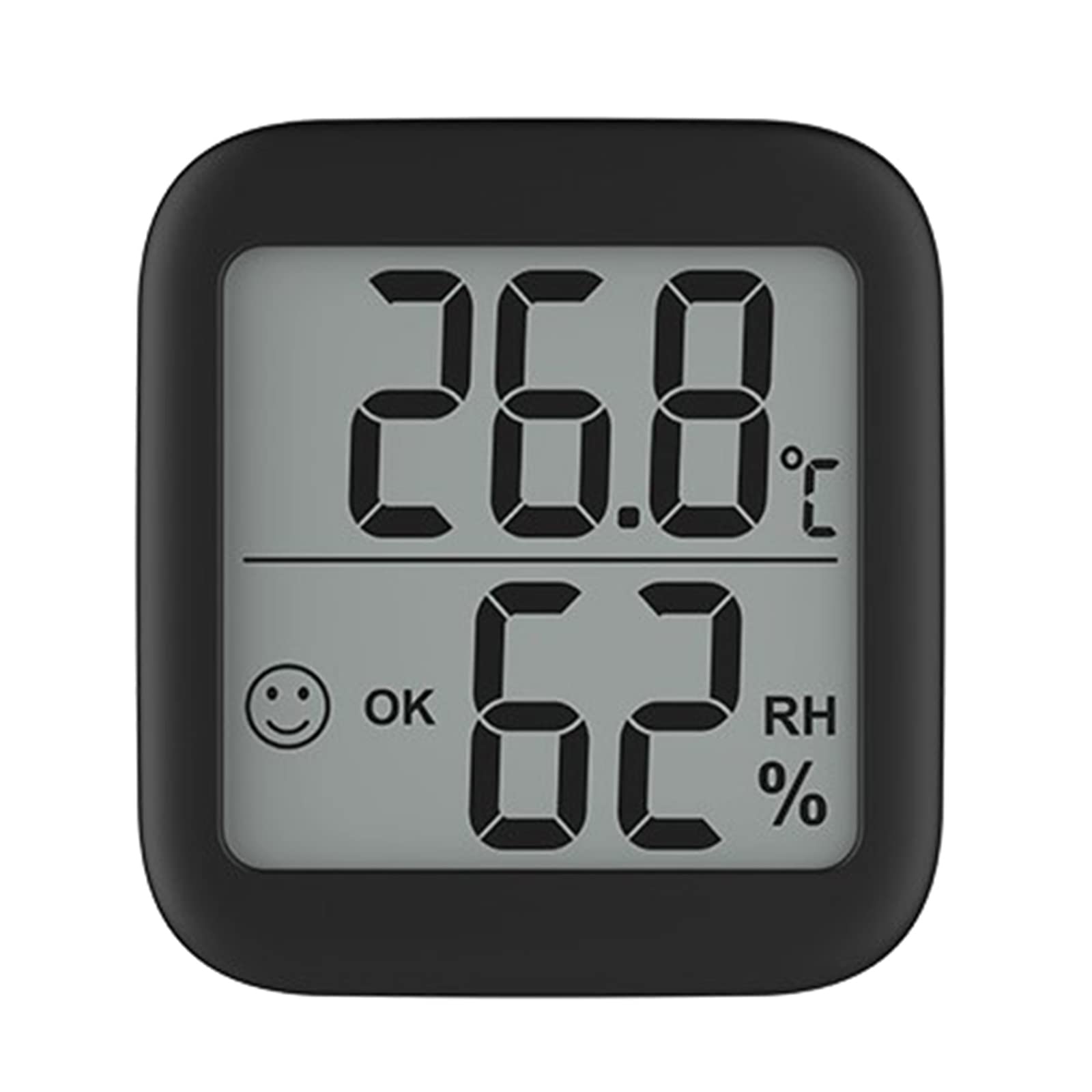 Tsophreniq Black Electronic Temperature Humidity Detector-Gauge For Indoor Baby Room Lcd Digital Thermometer Hygrometer Built-In Battery Electronic Temperature Humidity Detector-Gauge For Indoor Baby Room