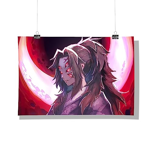 Image of MCSID RAZZ - Demon Slayer - Upper Moon 1 - Kokushibo Design A4 Size Poster (With Frame) - Best Gift For Demon Slayer Fans /Best Artifacts To Your Home & Decor /For Anime Fandom