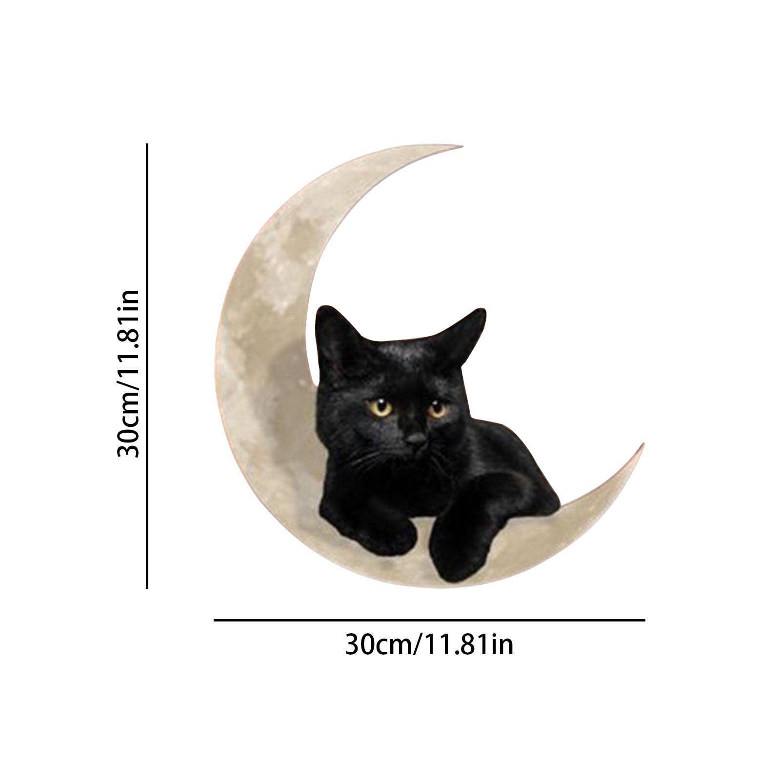 Amazon.co.jp: Cipliko 黒猫 月 メタルサイン 黒猫月飾り 猫メタル