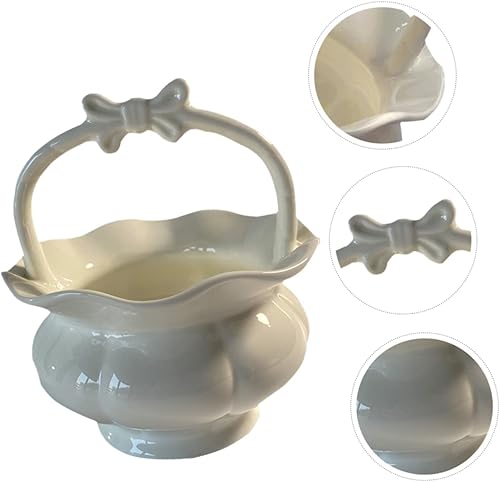 Miniatura 7 de YARNOW Caja de vajilla cubertería soporte de joyería centro de flores escritorio para arreglo cesta de mano organizador de cerámica aperitivos de